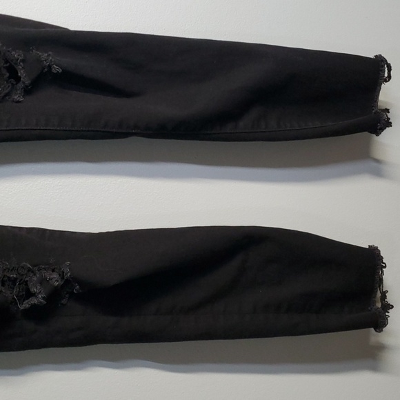 Abercrombie & Fitch jeans women's size 6 black Harper super skinny destroyed - Picture 4 of 11